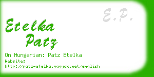 etelka patz business card